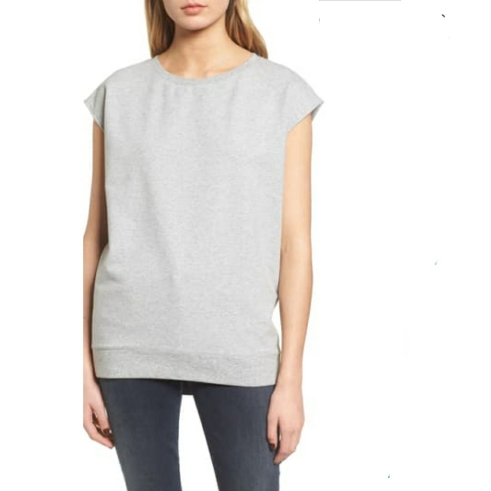 Trouve cap sleeve grey sweatshirt